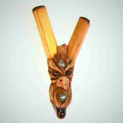 Kuripe Bambu Totem Aquila e pietre magiche