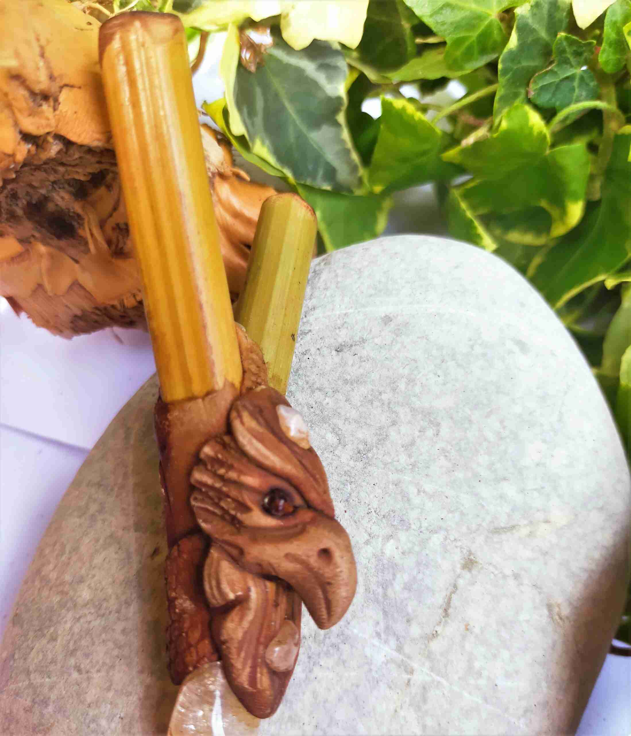 Kuripe Bambu Totem Aquila e pietre potentimagiche