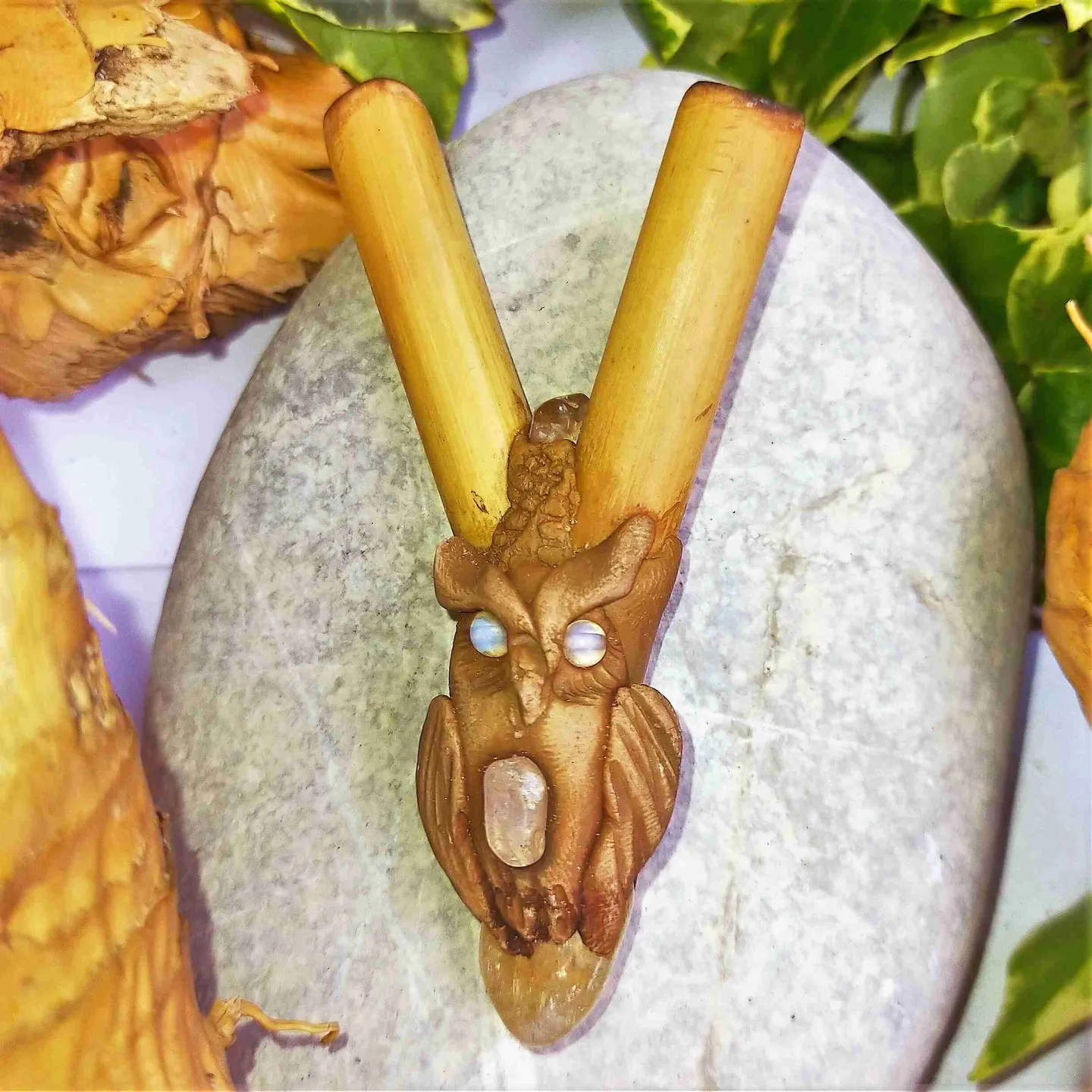 Kuripe Totem GUFO Amuleto Pietre potenti